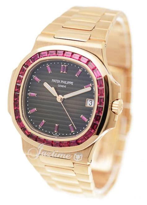 patek philippe nautilus rose gold ruby bezel 5723/112r-001